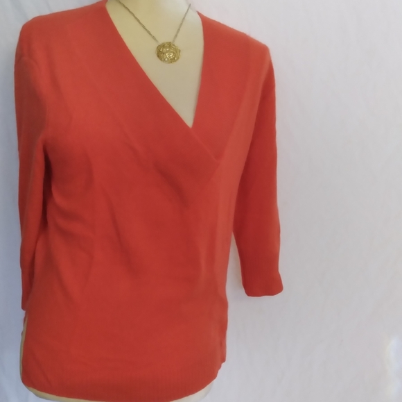 Anthropologie orange sweater Cashmere Collection sz XS NWT - Picture 2 of 5